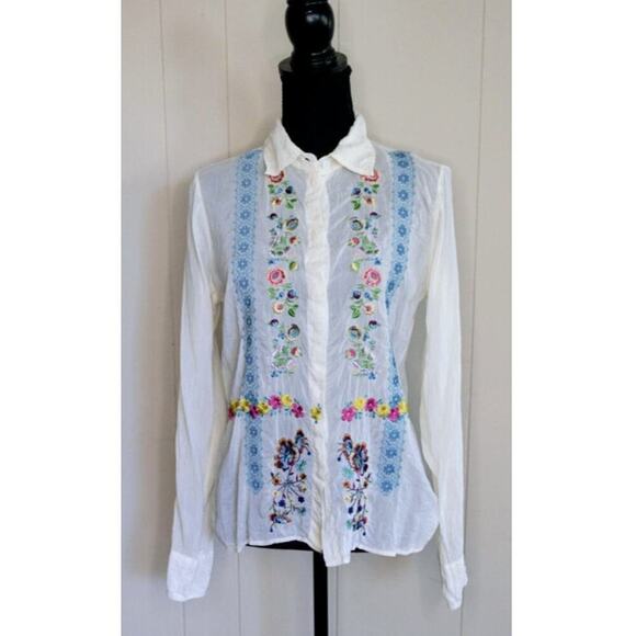 Johnny Was Ladies Floral Long Sleeve Button Down Blouse Size Small - Picture 1 of 7